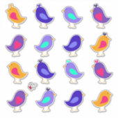 Sticker Les oiseaux mignons et capricieux (Devant)