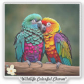 Sticker "Les oiseaux tropicaux capturés" (Devant)