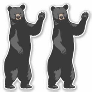 Sticker Les ours de branchement disent Bonjour