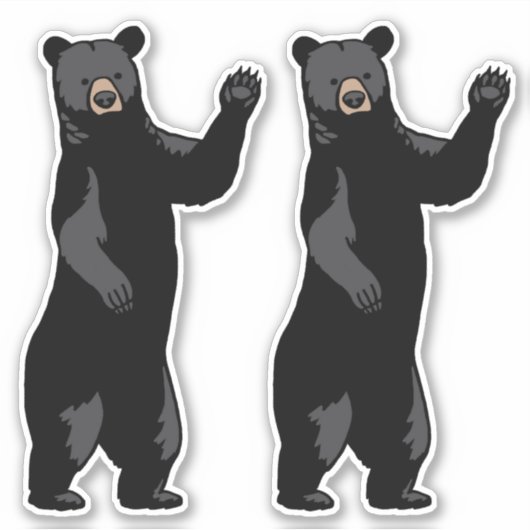 Sticker Les ours de branchement disent Bonjour (Devant)