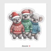 Sticker Les ours de Koala en pulls (Feuille)
