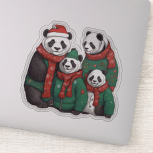 Sticker Les ours de panda en pulls