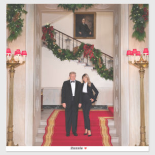 Sticker Les pas de Noël Président Donald Trump & Melania
