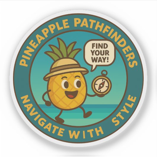 Sticker Les Pathfinders D'Ananas Naviguent Avec Style (Devant)