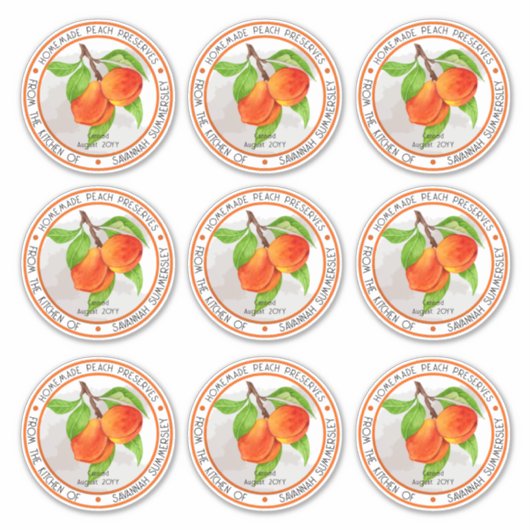 Sticker Les pêches d'été douces réserves de pêche (Devant)