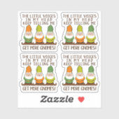 Sticker Les petites voix obtenir plus Gnomes 4 Contour Cut (Feuille)