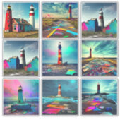 Sticker Les phares abandonnés sur la plage (Devant)