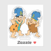 Sticker Les Pierrafeu | Buffles d'eau Fred & Barney (Feuille)