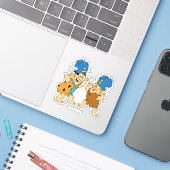 Sticker Les Pierrafeu | Buffles d'eau Fred & Barney (Ordinateur portable avec iPhone)