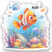 STICKER LES POISSONS COLORÉS (Recto)