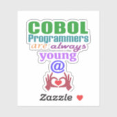 Sticker Les programmeurs Cobol sont toujours jeunes de cœu (Feuille)
