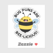 Sticker Les Puns De Bug Sont Un Pun D'Abeille Drôle (Feuille)