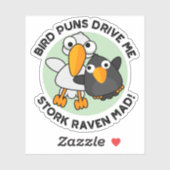 Sticker Les Puns D'Oiseaux Nous Conduisent À La cigogne Co (Feuille)