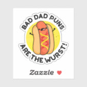 Sticker Les Puns Papa Mauvais Sont Le Pun Saucisson Drôle  (Feuille)