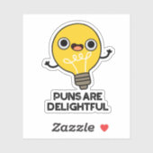 Sticker Les Puns Sont De Délicieux Amusants Pun À Bulbe (Feuille)