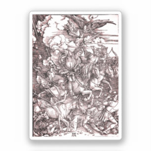 Sticker Les quatre cavaliers de l'Apocalypse (Dürer, 1498)