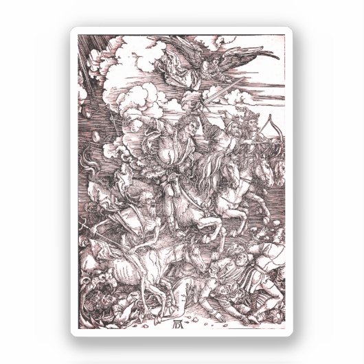 Sticker Les quatre cavaliers de l'Apocalypse (Dürer, 1498) (Recto)