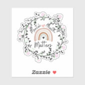 Sticker Les questions de santé mentale - Boho Rainbow - Th (Feuille)