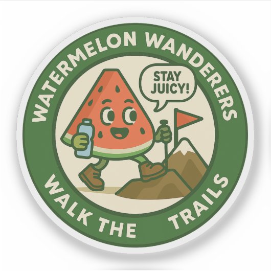 Sticker Les Randonneurs Pastèque Sur Les Sentiers (Devant)
