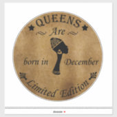 Sticker Les reines sont nées à l'anniversaire de décembre (Feuille)
