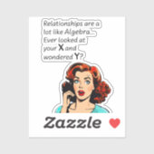 Sticker Les relations sont comme Algebra Funny Quip (Feuille)