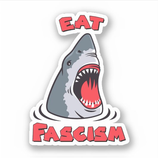 Sticker Les requins mangent le fascisme anti-fasciste (Devant)