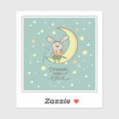 Sticker Les rêves deviennent réalité | Lapin sur la Lune (Feuille)