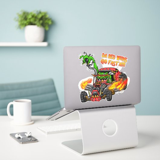 Sticker Les Rouges Vont Plus Vite Ork Buggie (Ordinateur portable sur le bureau)
