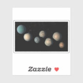 Sticker Les Sept Planètes De La Taille De La Terre De Trap (Feuille)