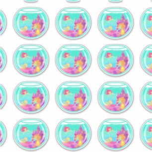 Sticker Les sirènes de Chibi (feuille) contournent des