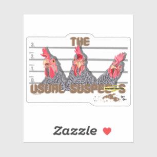 Sticker Les suspects habituels de POULET—Poules rocheuses
