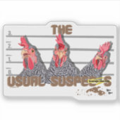 Sticker Les suspects habituels de POULET—Poules rocheuses (Devant)