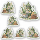 Sticker Les théières vertes (Devant)