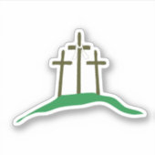 Sticker Les Trois Croix Jésus Christ est ressuscité! (Devant)