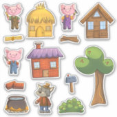 Sticker Les Trois Petits Cochons (Devant)