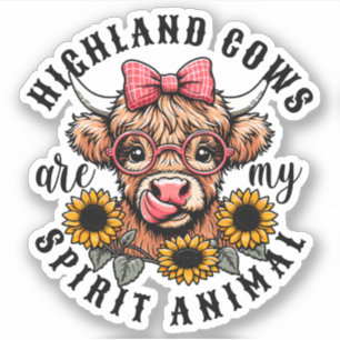 Sticker Les vaches des Highlands sont mon animal spirituel
