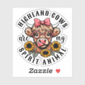 Sticker Les vaches Highland sont mon esprit animal (Feuille)