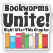 Sticker Les vers de livre unite Funny Book Quote (Recto)