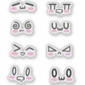 Sticker Les visages de Kawaii (Devant)