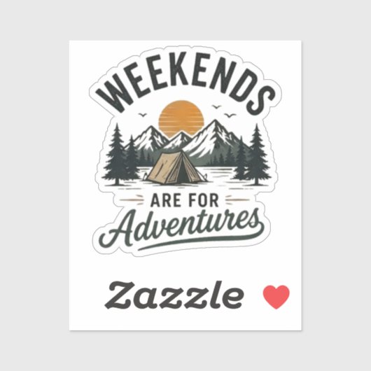 Sticker Les week-ends sont faits pour l'aventure (Feuille)