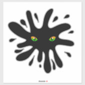 Sticker Les yeux de chat regardent une Black Blob (Feuille)
