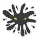 Sticker Les yeux de chat regardent une Black Blob (Devant)