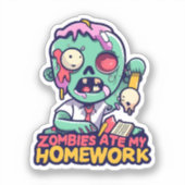 Sticker Les zombies ont mangé mes devoirs (Recto)