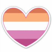 Sticker Lesbian LGBTQ+ Pride et soutien Coeur arc-en-ciel (Devant)