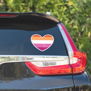 Sticker Lesbian LGBTQ+ Pride et soutien Coeur arc-en-ciel
