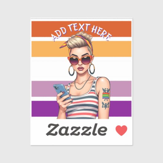 Sticker Lesbienne LGBTQ avec look sarcastique (Feuille)
