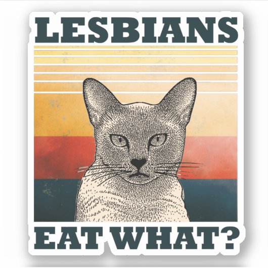 Sticker Lesbiennes Mangent Quoi? (Devant)