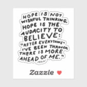 Sticker L'espoir n'est pas un voeu pieux - citation inspir (Feuille)