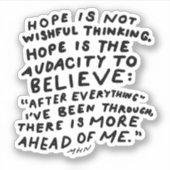 Sticker L'espoir n'est pas un voeu pieux - citation inspir (Devant)