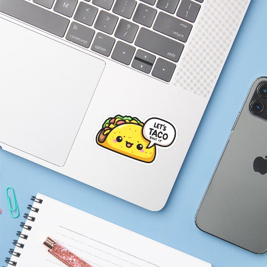 Sticker Let Bout (Ordinateur portable avec iPhone)